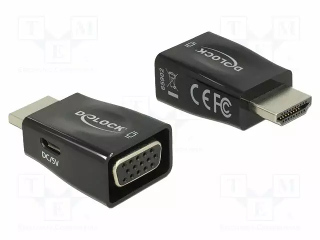 ADAPTERI - MUSTA - HDMI, DVI, DisplayPort johdot - DELOCK-65902 - 1