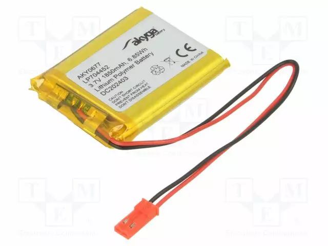AKKU: LI-PO - 3,7V - 1850MAH - JOHDOT,JST SYP-02T-1 LIITOS - Akut - AKY-LP704452 - 1