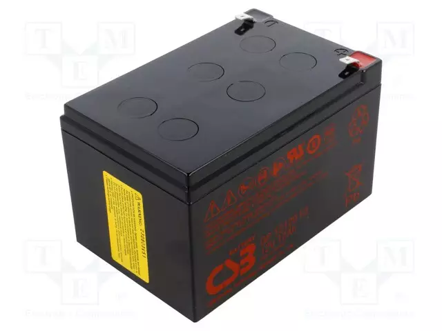 AKKU: LYIJYHAPPO - 12V - 12AH - AGM - AUTOMAATTINEN - LÄHDÖT: LIITTIMET - Lyijyhyytelöakut - ACCU-GP12120F2 - 1