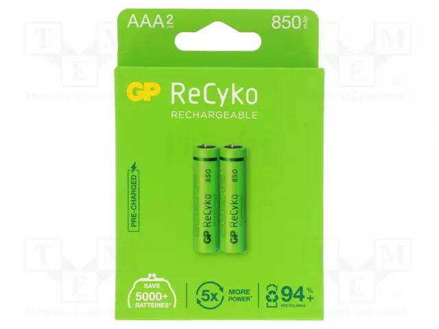 AKKU: NI-MH - AAA,R3 - 1,2V - 850MAH - RECYKO - KUPLAPAKKAUS - READY2USE - Akut - ACCU-85AAAHCE-EB2 - 1
