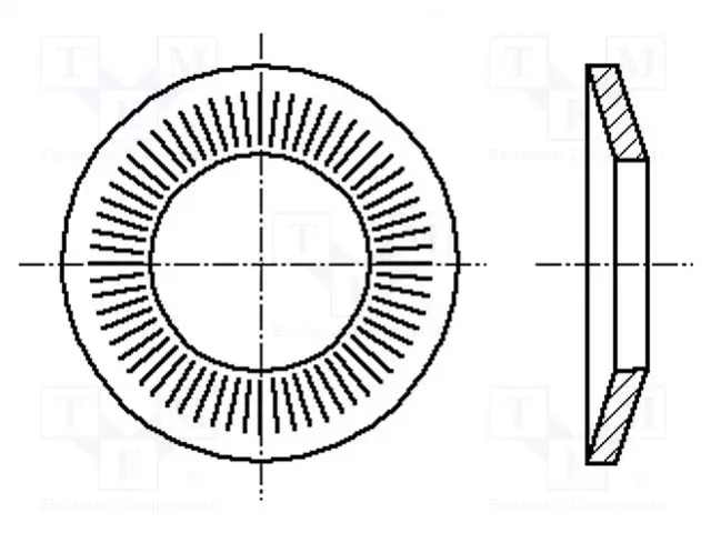 ALUSLEVY - KARTIOMAINEN - M6 - D=14MM - H=2,1MM - JOUSITERÄS - BN 13292 - Aluslevyt ja prikat - B6BN13292 - 1