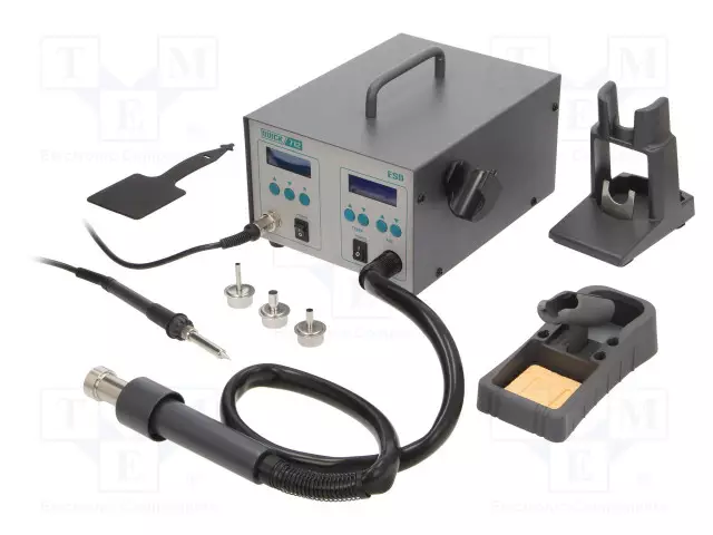 ASEMA: HUOLTO-50÷500°C - ESD - 230VAC - 1÷120L/MIN - NÄYTTÖ: LED X2 - Juotinasemat ja juotteenpoistoasemat - QUICK-712 - 1