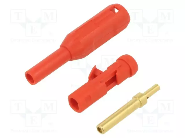 LABORATORY CONNECTOR: 1,5MM BANANA - SOCKET - PUNAINEN - INSULATED - Banaanijatkoliittimet - MS1525-B-22 - 1