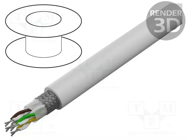 DATAKAAPELI - CHAINFLEX® CFCLEAN3 - 5X2X0,25MM2 - VALKOINEN - Suojaamattomat ohjaimien kaapelit - CFCLEAN3.02.05.02 - 1