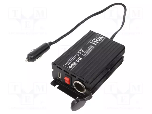 DC/DC MUUNNIN - LÄHTÖJÄNNITE 12VDC - UVIRT: 24VDC - 15A - 200W - 0÷40°C - Invertterit ja jännitteenalentimet - DC200-2412-V2 - 1