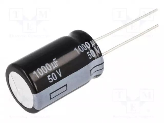 ELEKTROLYYTTIKONDENSAATTORI - LOW ESR - THT - 50VDC - Elektrolyyttikondensaattorit - pysty - EEUFR1H102 - 1