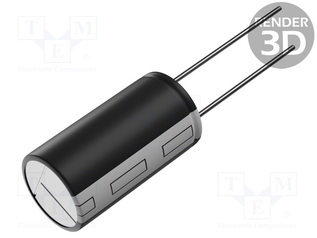 ELEKTROLYYTTIKONDENSAATTORI - THT - 1000UF - 10VDC - Elektrolyyttikondensaattorit - pysty - ECA1AM102 - 1