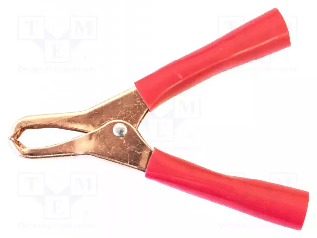 HAUENLEUKA - 75A - LEVITYSALUE: MAX.28MM - KOK.PIT: 74MM - PUNAINEN - Krokotiili klipsit - BU-46M-2 - 1