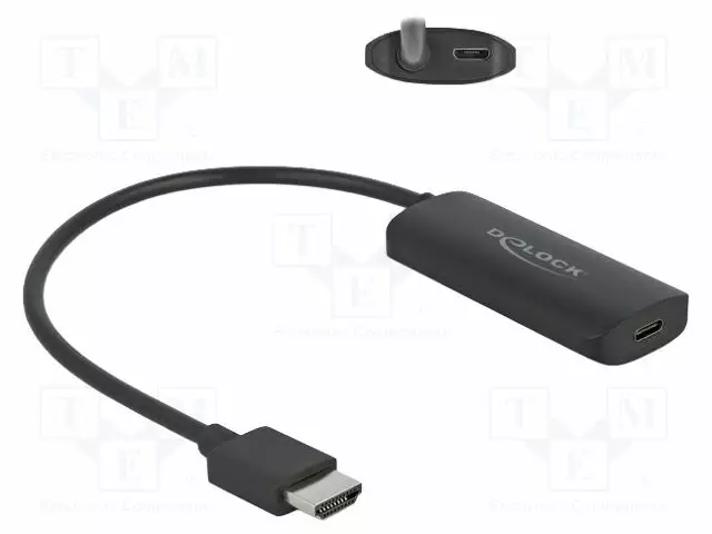 HDMI ADAPTERI -PISTOKE,USB B MICRO NAARASLIITIN,USB C PISTOKE - HDMI, DVI, DisplayPort johdot - DELOCK-64212 - 1