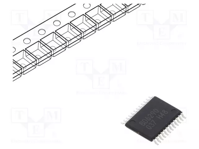 IC: DRIVER - H SILTA - ASKELMOOTTORIN OHJAIN - VSSOP24 - 0,8A - CH: 2 - Moottori- ja PWM-ajurit - BD6290EFV-E2 - 1