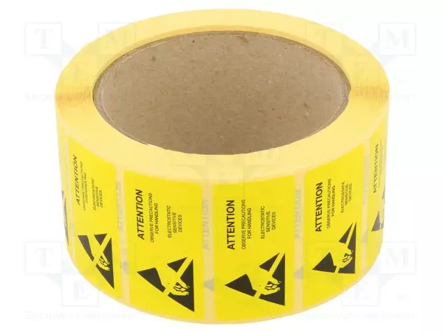 ITSELIIMAUTUVA ETIKETTI - ESD - 50X25MM - 1000KPL - RULLA - ESD teipit ja etiketit - ATS-055-0002 - 1