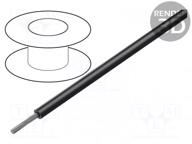 JOHTO - BETATHERM® 155 - 1X50MM2 - CU - MUSTA - -55÷155°C - Lämmönkestävät kaapelit - 3640-5000-12 - 1