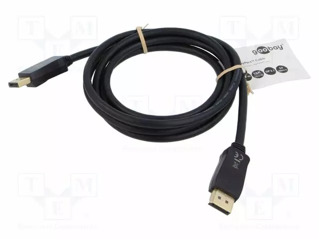KAAPELI - DISPLAYPORT-PISTOKE,MOLEMMIN PUOLIN - PVC - PIT: 2M - MUSTA - HDMI, DVI, DisplayPort johdot - GOOBAY-74752 - 1