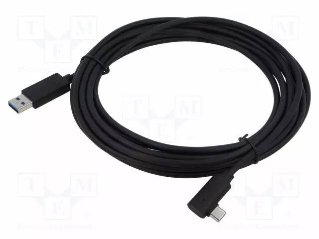 KAAPELI - USB 3.2 - USB A PISTOKE,USB C KULMALIITIN - 5M - MUSTA - USB kaapelit ja adapterit - CU412 - 1