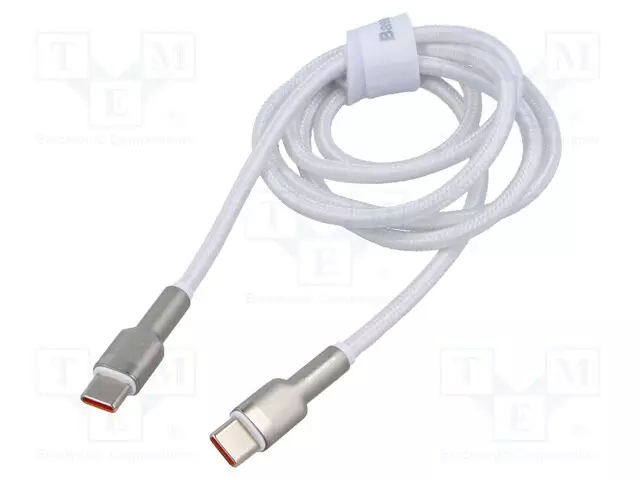 KAAPELI - USB C PISTOKE,MOLEMMIN PUOLIN - 1M - VALKOINEN - 100W - USB kaapelit ja adapterit - CATJK-C02 - 1