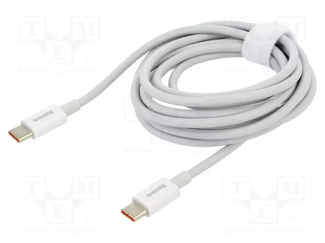 KAAPELI - USB C PISTOKE,MOLEMMIN PUOLIN - 2M - VALKOINEN - 100W - USB kaapelit ja adapterit - CATYS-C02 - 1