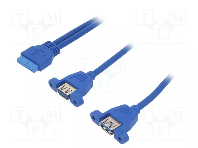 KAAPELI: USB-USB - USB 3.0 19PIN,USB A-PISTORASIA X2 - 0,65M - Tietokonetarvikkeet - muut - AK-CA-62 - 1