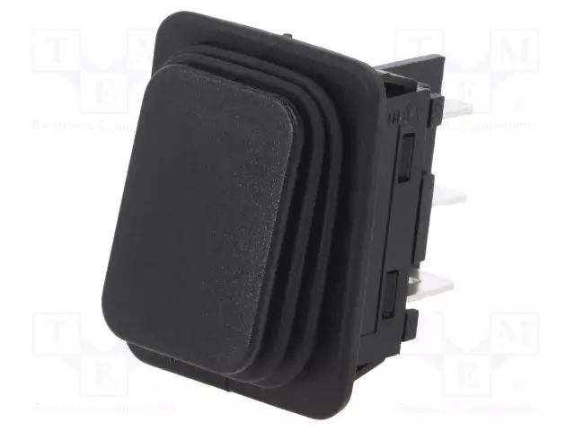 KEINUKYTKIN - DPDT - AS: 2 - OFF-ON - 12A/250VAC - MUSTA - IP65 (EDESTÄPÄIN) - Keinukytkimet - 1934.3112 - 1