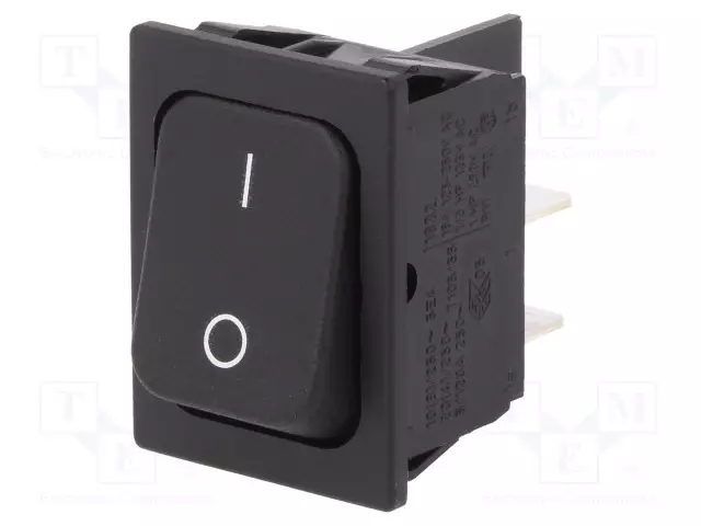 KEINUKYTKIN - DPST - AS: 2 - OFF-ON - 20A/250VAC - MUSTA - IP40 - EI OLE - 1832 - Keinukytkimet - 1832.3602 - 1