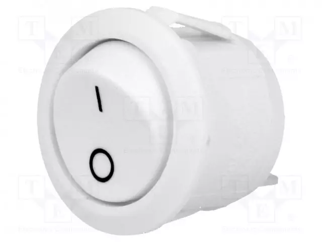 KEINUKYTKIN - SPST - AS: 2 - ON-OFF - 10A/250VAC - VALKOINEN - EI OLEOHM - Keinukytkimet - R13112A02WW2 - 1