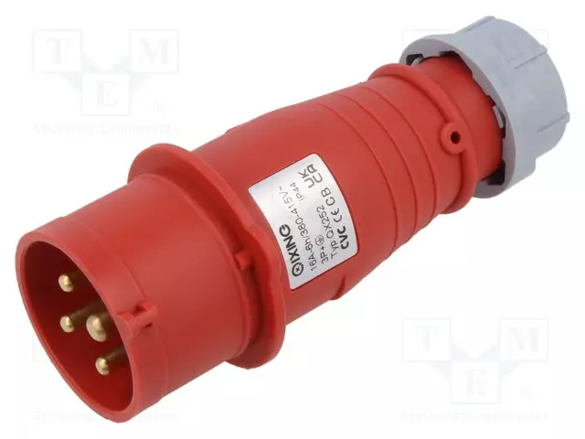 KOJELIITIN UROS - 16A - 400V - IEC 60309 - IP44 - PIN: 4 - AC liittimet ja rungot - QX252 - 1