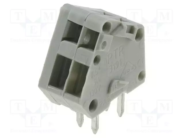 LIITIN: KYTKENTÄRIMA PIIRILEVYLLE - PURISTUS - 9A - 130V - KULMA - Riviliittimet piirilevylle - AK31912 - 1