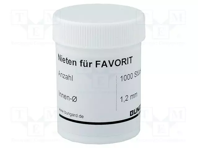LÄPIVIENTI: PCB-LEVYILLE - 1,2MM - 1000KPL - Piirilevyjen valmistus - BUN-RIVETES-12 - 1