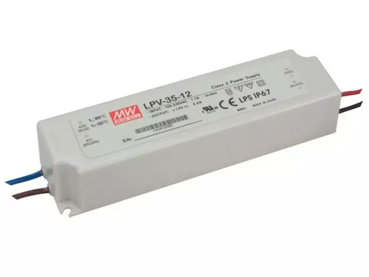 LED HAKKURITEHOLÄHDE VAKIOJÄNNITE - 35W - 12VDC - LED teholähteet - LPV-35-12 - 1