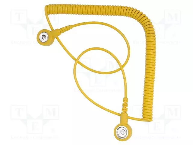 LIITÄNTÄKAAPELI - ESD,KIERRE-KELTAINEN - 2,4M - ESD lisätarvikkeet - BRN-9-341-2 - 1