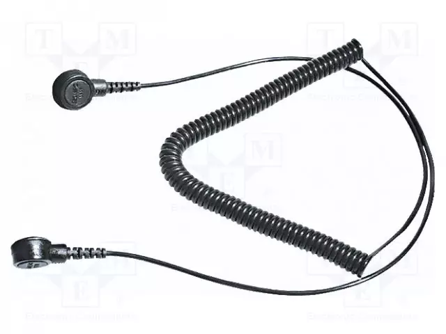 LIITÄNTÄKAAPELI - ESD,KIERRE-MUSTA - 2,4M - ESD lisätarvikkeet - BRN-9-342-2 - 1