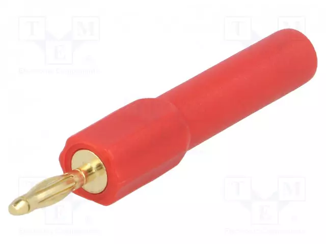 LABORATORY CONNECTOR: 2MM BANANA - 10A - 30VAC - PUNAINEN - GOLD-PLATED - Banaaniliittimet 2mm - BU-P72914-2 - 1