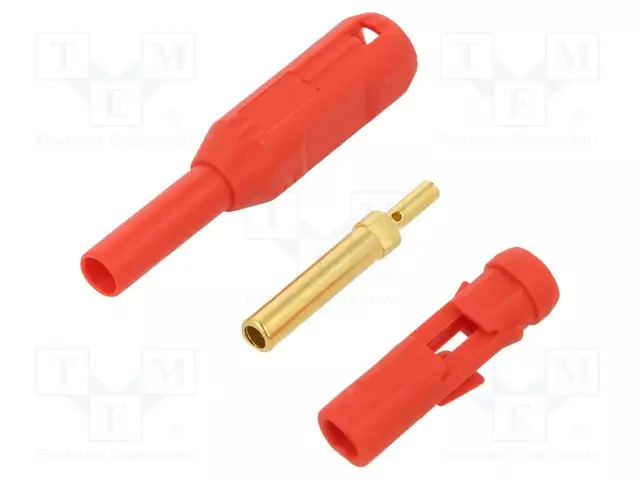 LABORATORY CONNECTOR: 2MM BANANA - SOCKET - 38.2MM - PUNAINEN - INSULATED - Banaanijatkoliittimet - MS255-B-22 - 1