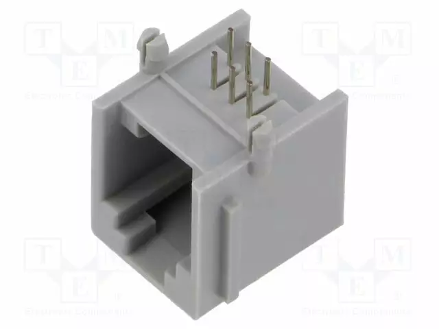 LIITIN: RJ12 - PISTORASIA - PIN: 6 - 6P6C - PCB,PCB KIINNITYSTARRA - THT - RJ liittimet - MTJ-662X2 - 1