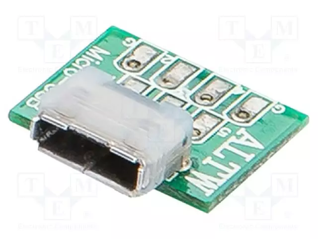 LIITIN: USB AB MICRO - SMT - PIN: 5 - VAAKASUORA - USB 2.0 - KULLATTU - USB liittimet - MUC-20PFFR-JS7002 - 1
