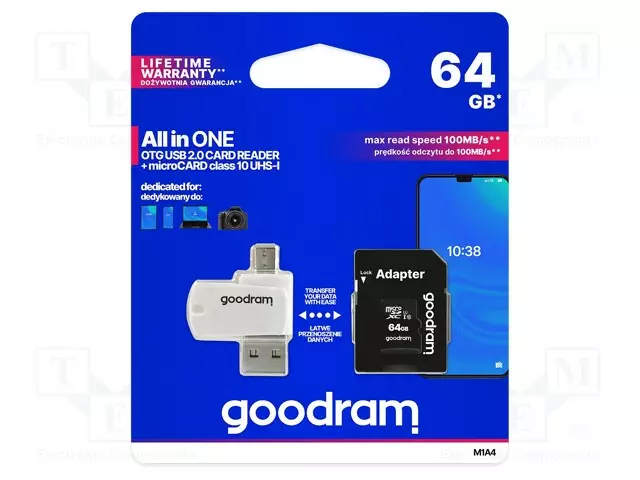 MUISTIKORTTI - MICROSDXC - 64GB - CLASS 10 UHS U1 - R: 100MB/S - Muistikortit - M1A4-0640R12 - 1