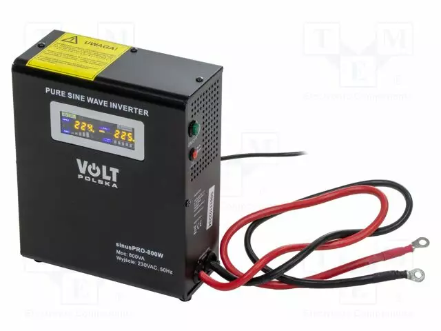 MUUNNIN: DC/AC - 500W - LÄHTÖJÄNNITE 230VAC - LÄHTÖ: AC PISTORASIAA 230V - Invertterit ja jännitteenalentimet - SINUS-PROW-800-12 - 1