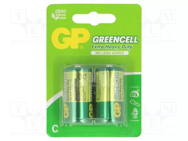 PARISTO: SINKKI-HIILI - C - 1,5V - EI-UUDELLEENLADATTAVA - 2KPL - Alkaliparistot - BAT-R14G-B2 - 1