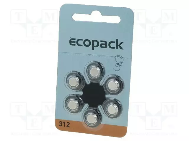 PARISTO: SINKKI-ILMA (ZNO2) - AC312,NAPPIPARISTO,R36 - 1,4V - 6KPL - Alkaliparistot - BAT-P312 - 1