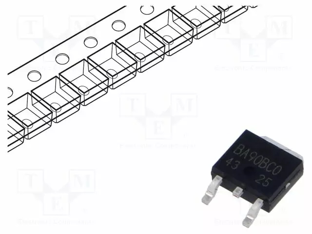 REGULAATTORI LDO,LINEAARINEN,SÄÄTÄMÄTÖN - 9V - 1A - LDO säätämätt. jännitestabilisaattorit - BA90BC0FP-E2 - 1