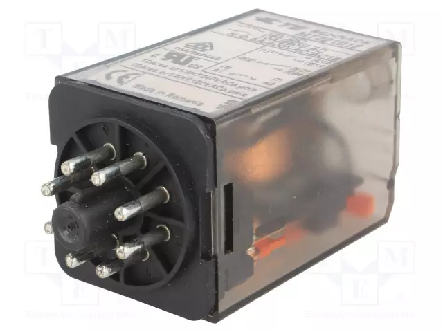 RELE - DPDT - UKELAN: 12VDC - 10A/250VAC - ALUSLEVY - Teollisuusreleet - MT221012 - 1