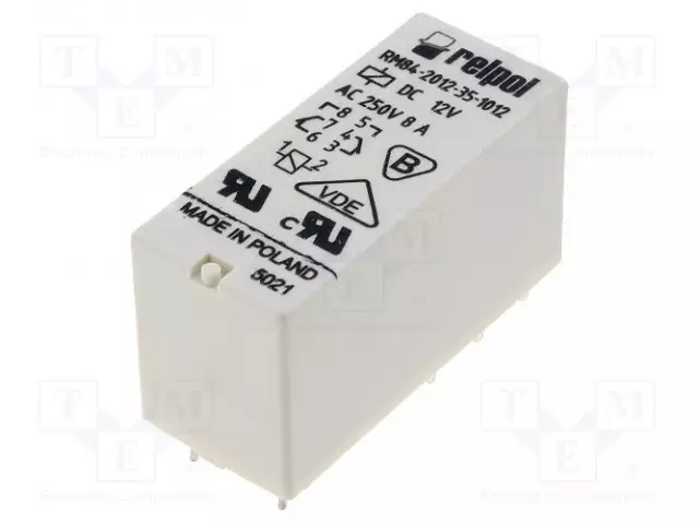 RELE - DPDT - UKELAN: 12VDC - 8A - 8A/250VAC - RM84 - Pienoisreleet - RM84-2012-35-1012 - 1