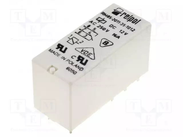 RELE - SPDT - UKELAN: 12VDC - 16A/250VAC - RM85 - Pienoisreleet - RM85-2011-35-1012 - 1