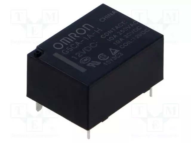 RELE - SPST-NO - UKELAN: 12VDC - 10A/250VAC - G5CA - Pienoisreleet - G5CA-1A-H-DC12 - 1