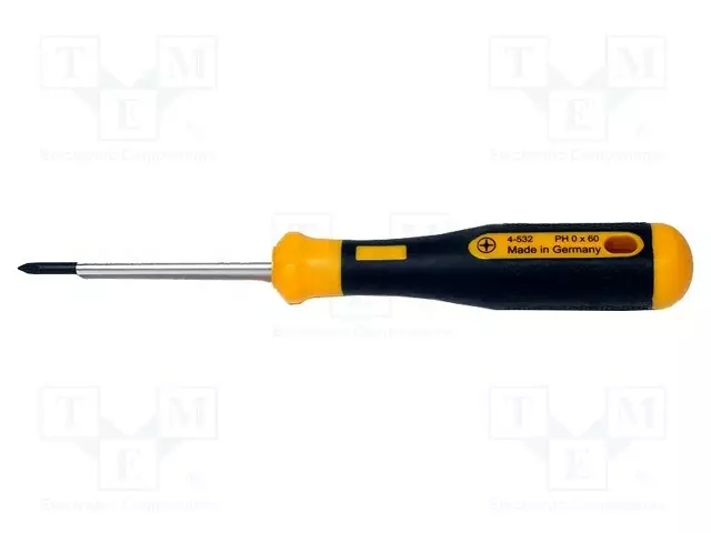 RUUVIMEISSELI: STANDARDI - PHILLIPS - PH0 - TERÄN PIT: 60MM - Ruuvimeisselit ja sarjat - BRN-4-532 - 1