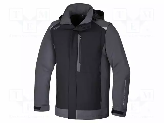 SOFTSHELL-TAKKI - KOKO: M - HARMAA-MUSTA - VEDENPITÄVÄ,HUPULLA - Työ- ja suojavaatteet - BE076480012 - 1