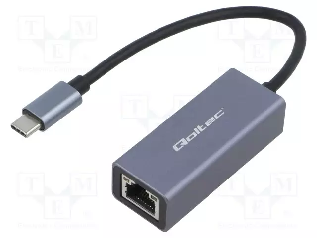 USB ADAPTERI ETHERNETILLE - USB 3.1 - PNP - HARMAA - 0,18M - ALUMIINI - Tietokonetarvikkeet - muut - QOLTEC-50352 - 1