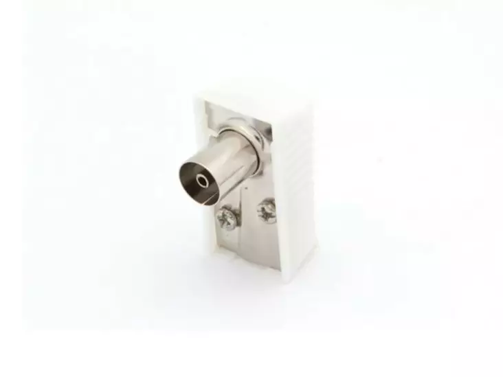 TV PLUG 90° FEMALE, WHITE, 9.5mm/2.3mm - Plugit ja jakit - CV002 - 1