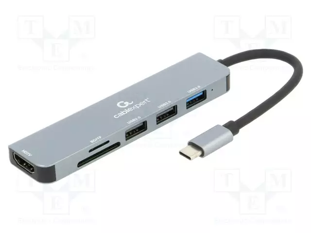 USB HUB - USB 2.0,USB 3.1 GEN 1 - CABLEXPERT - PNP - HARMAA - 5GBPS - Tietokonetarvikkeet - muut - A-CM-COMBO6-02 - 1