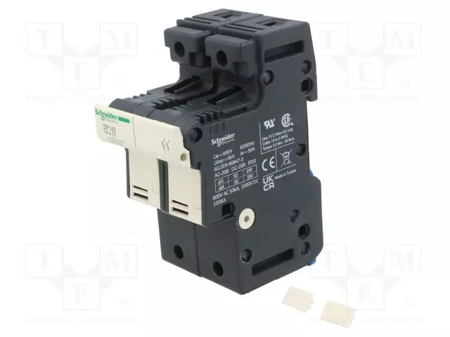 VAROKEPESÄ - 14X51MM - DIN-KISKOLLE - 50A - 690V - NAVAT: 2 - Sulakepitimet - DF142 - 1