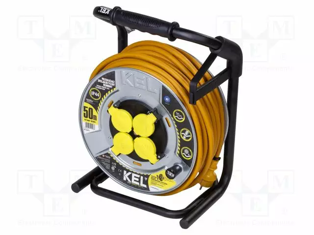 VERKKOJATKOKAAPELI - 3X2,5MM2 KUMI - KELTAINEN - 16A - HEAVY - Jatkojohdot ja -haaroittimet - W-99472 - 1